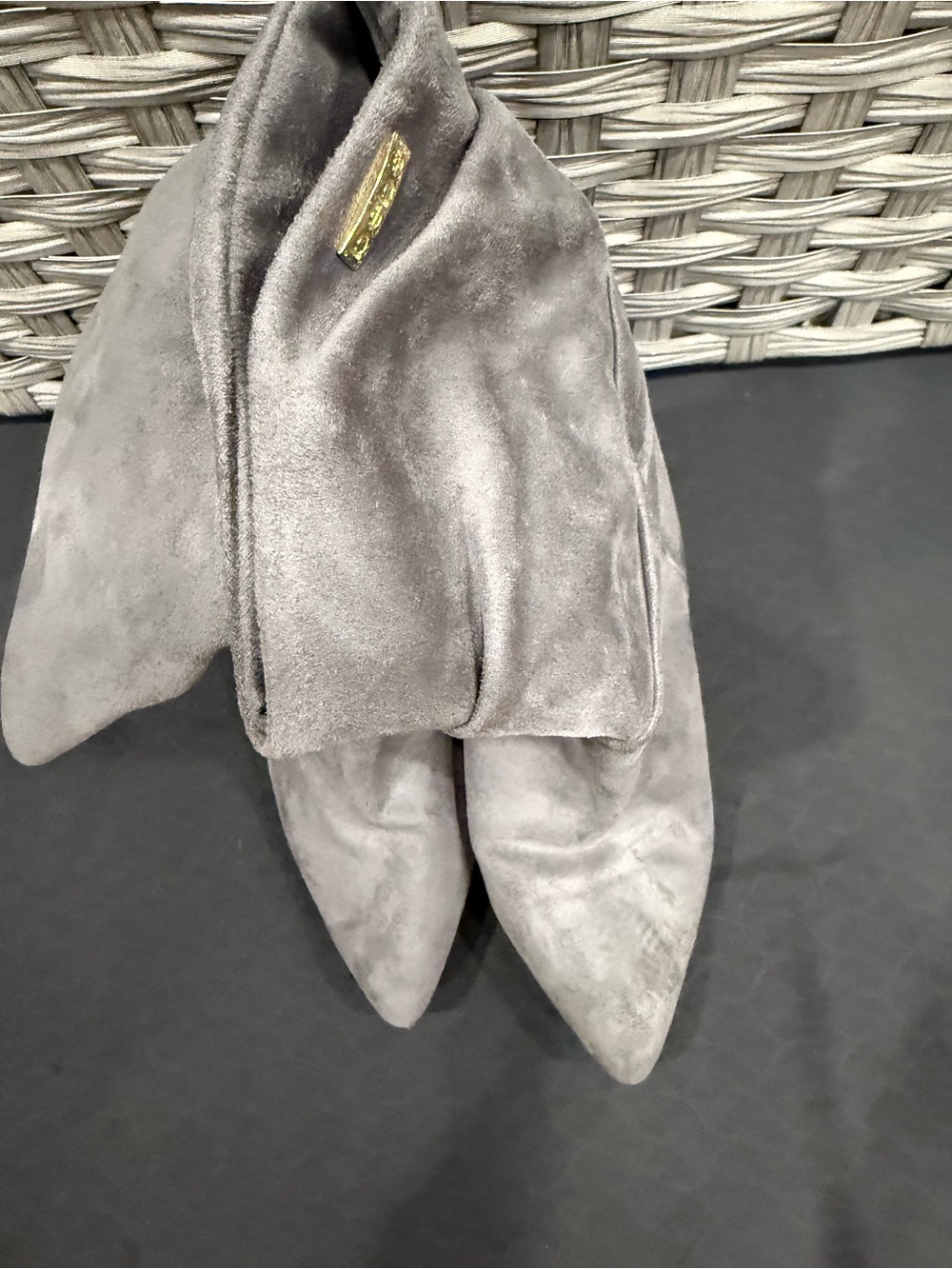 Bebe Gray Suede Slouch Ankle Boots Women's Approx Size 7.5-8